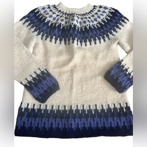 Hand spun wool fairisle sweater size medium longer line stunning quality